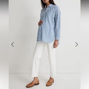 Madewell Maternity Over-the-Belly Perfect Vintage Straight Jean in Tile White